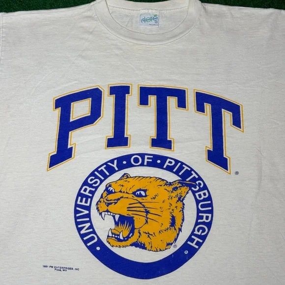 Vintage 90s University of Pittsburgh Panthers T-shirt, College NCAA, Pitt XL - Picture 2 of 8
